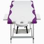 Voir la diapositive 2 : VIDAXL Table de massage pliable 3 zones Aluminium Blanc et violet