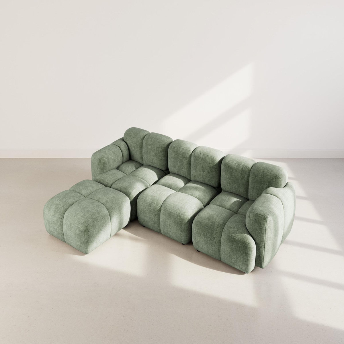 LISA DESIGN Grace - canapé modulable d'angle réversible 4 places en velours texturé