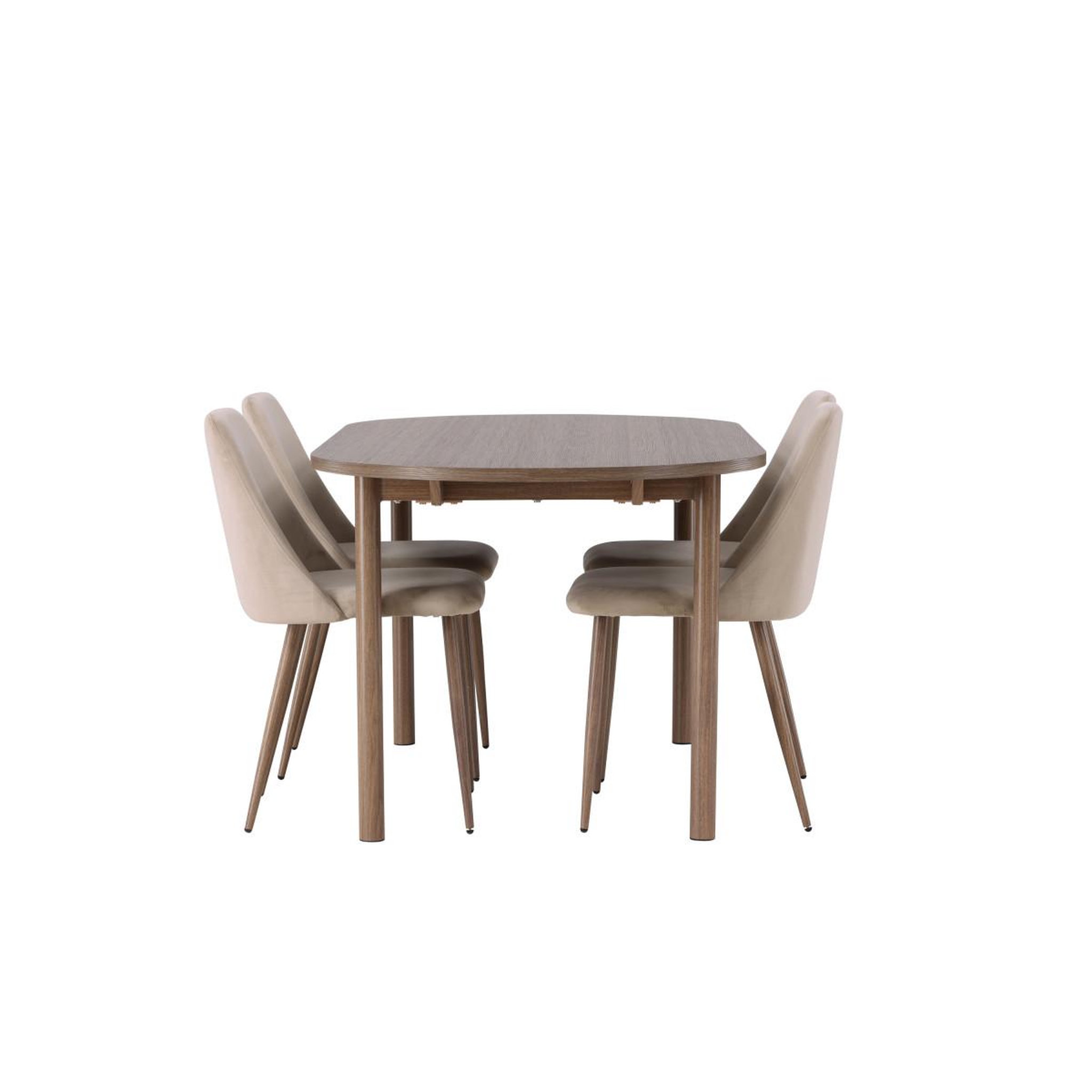 Voir la diapositive 3 : Paris Prix Ensemble table à manger & 4 chaises  andy & night  180cm naturel & beige