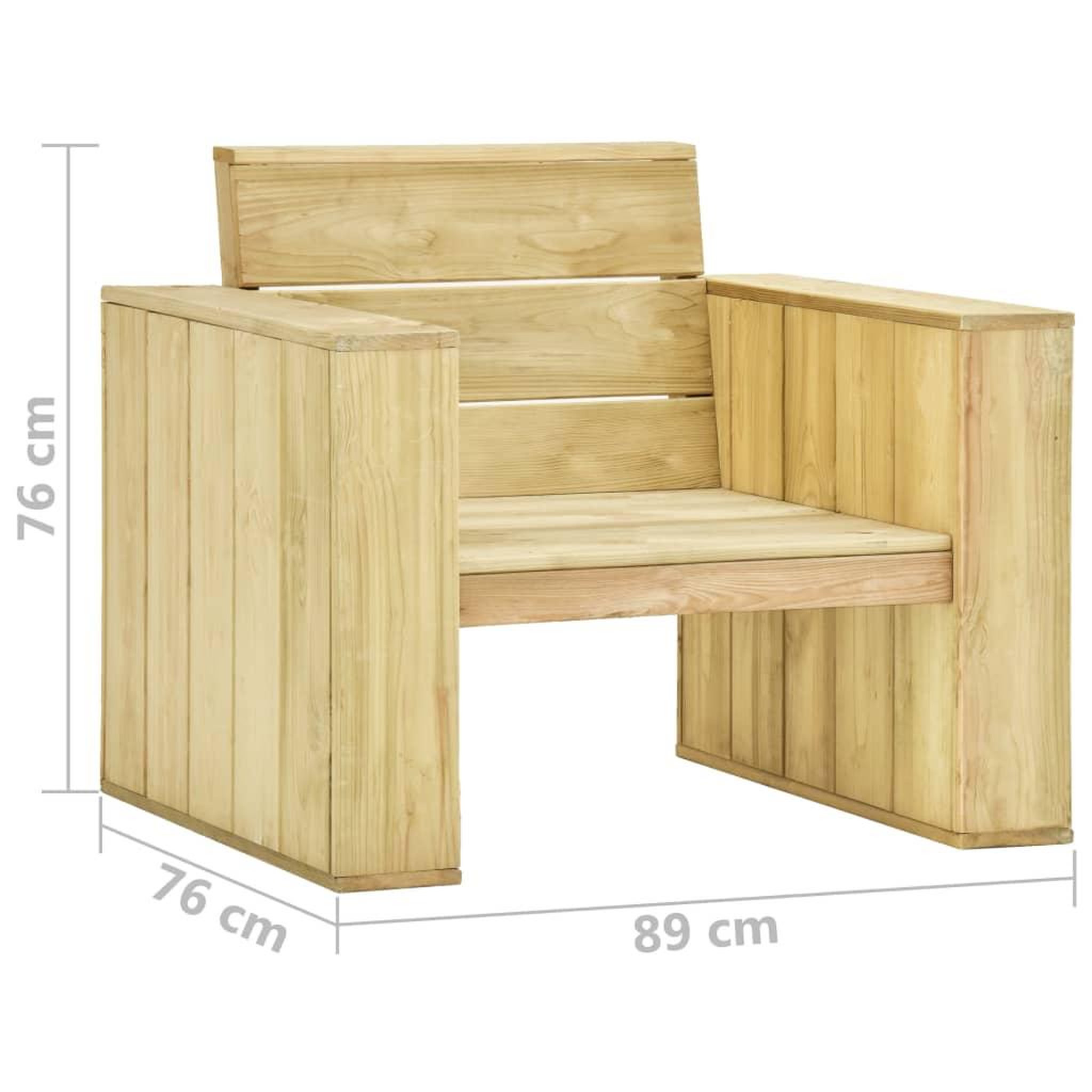 Voir la diapositive 6 : VIDAXL Chaises de jardin lot de 2 89x76x76 cm Bois de pin impregne
