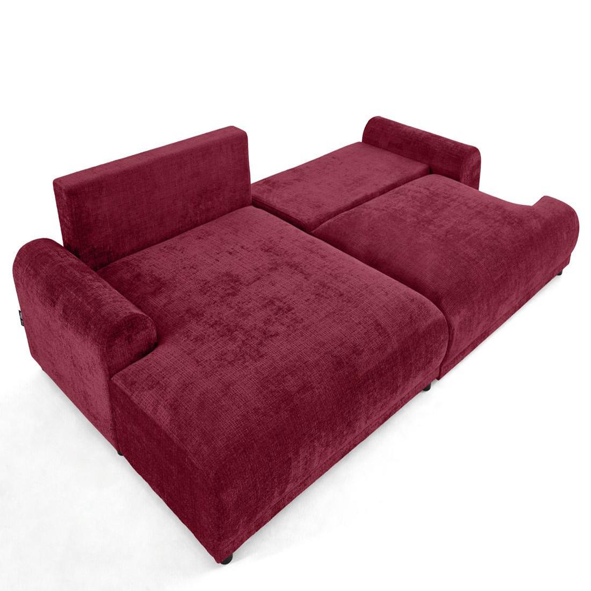 Voir la diapositive 2 : LISA DESIGN Nelly - canapé d'angle gauche 4 places convertible avec coffre en velours texturé