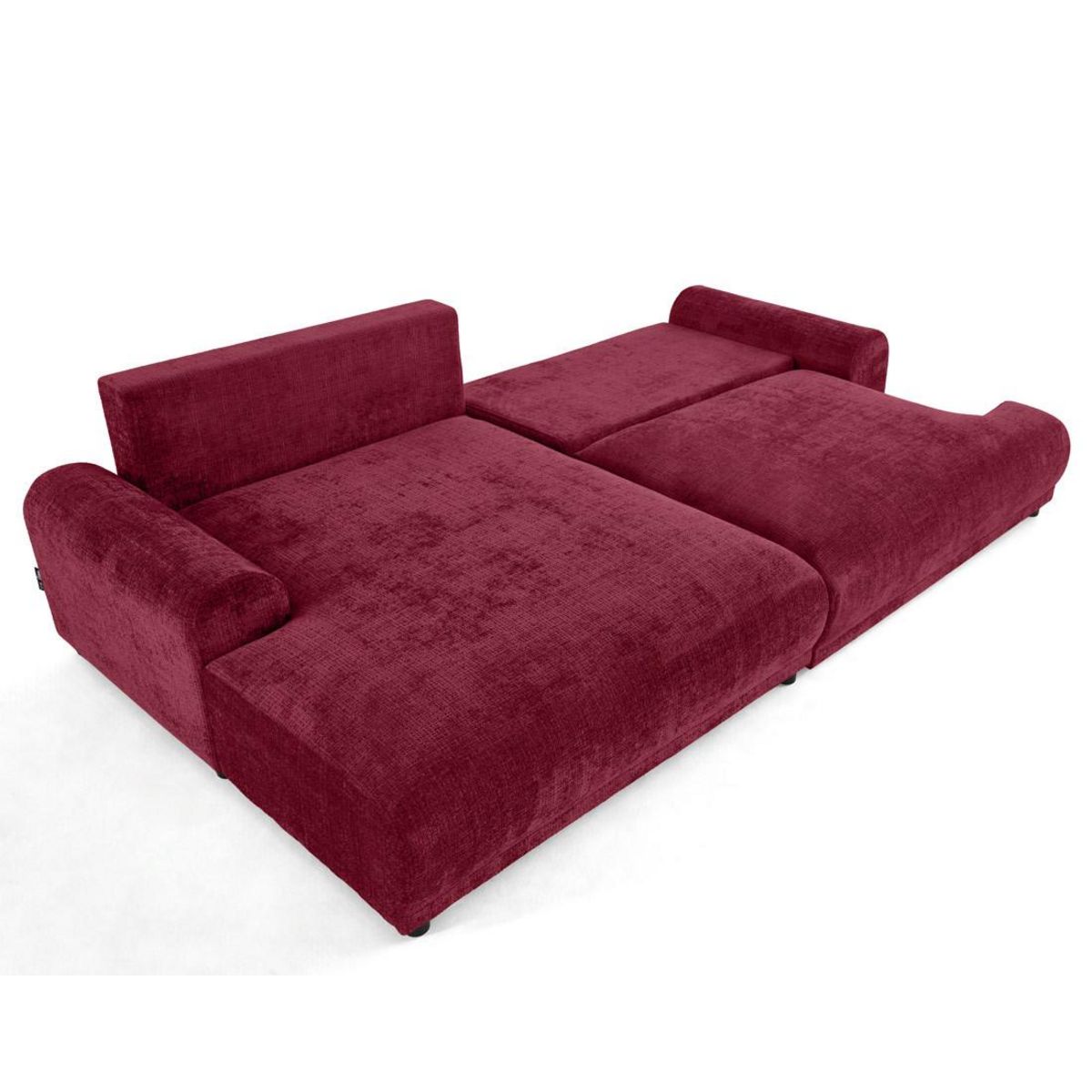 LISA DESIGN Nelly - canapé d'angle gauche 4 places convertible avec coffre en velours texturé