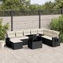 Voir la diapositive 1 : VIDAXL Salon de jardin 8 pcs avec coussins noir resine tressee