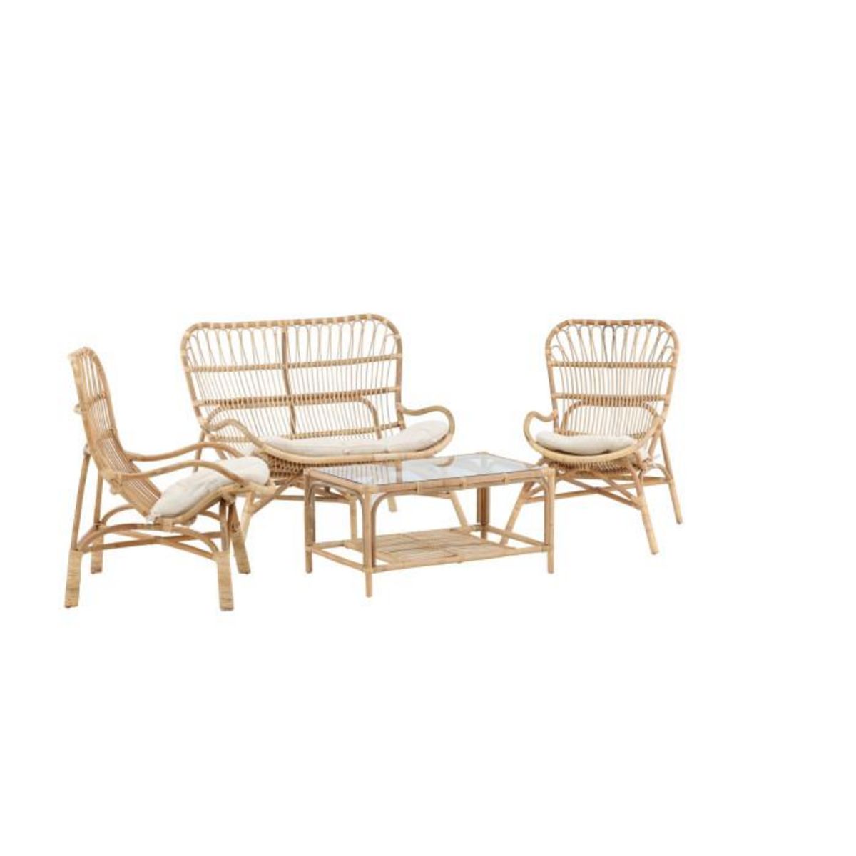 Paris Prix Salon de Jardin en Rotin  Ella  110cm Naturel