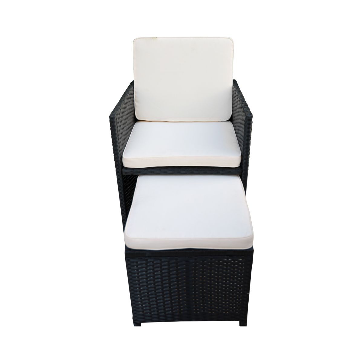 Beau rivage Salon de jardin en résine tressée noire 10/12 personnes BABYLON