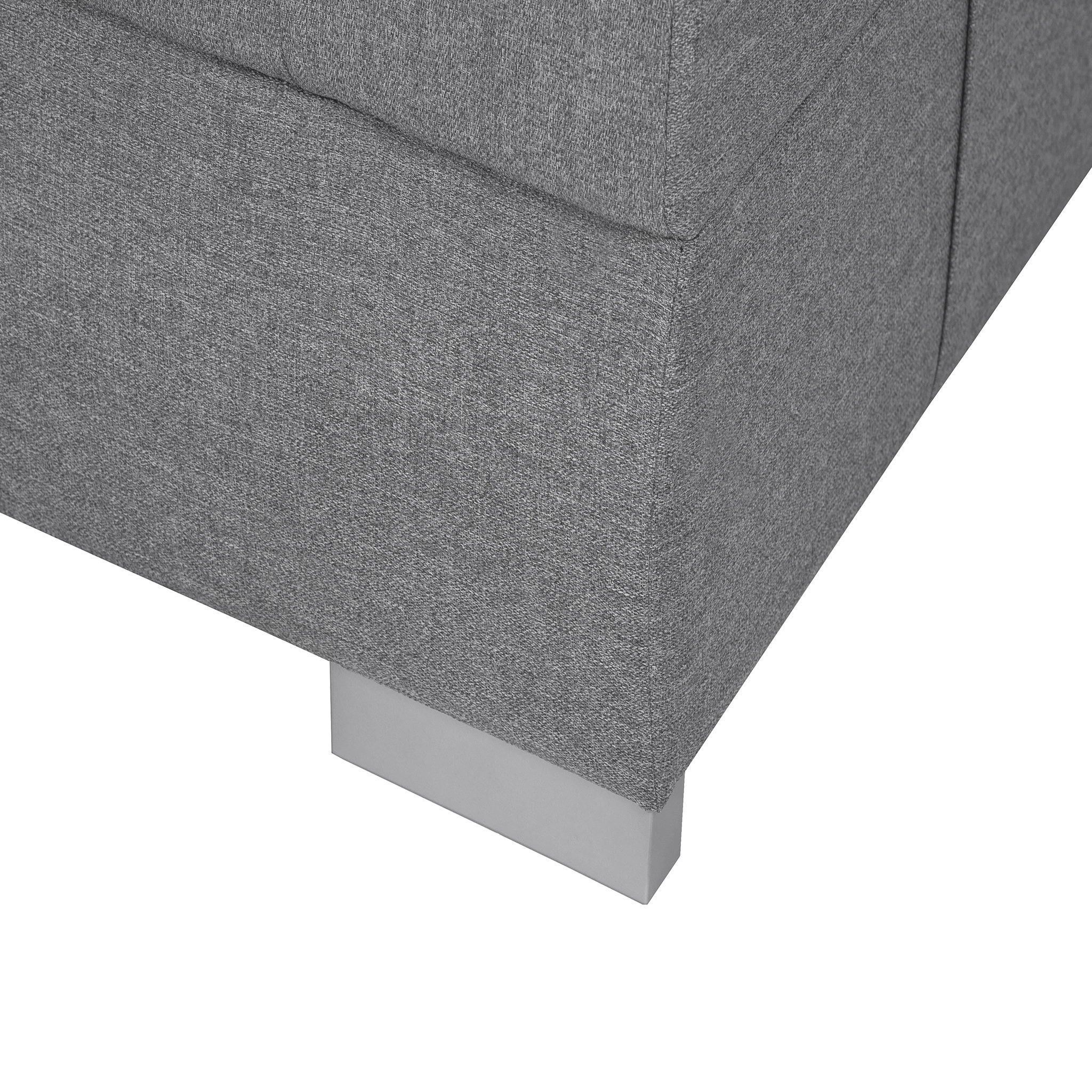 Voir la diapositive 6 : Canapé d'angle gauche panoramique convertible en tissu gris clair 6 places WIDE 
