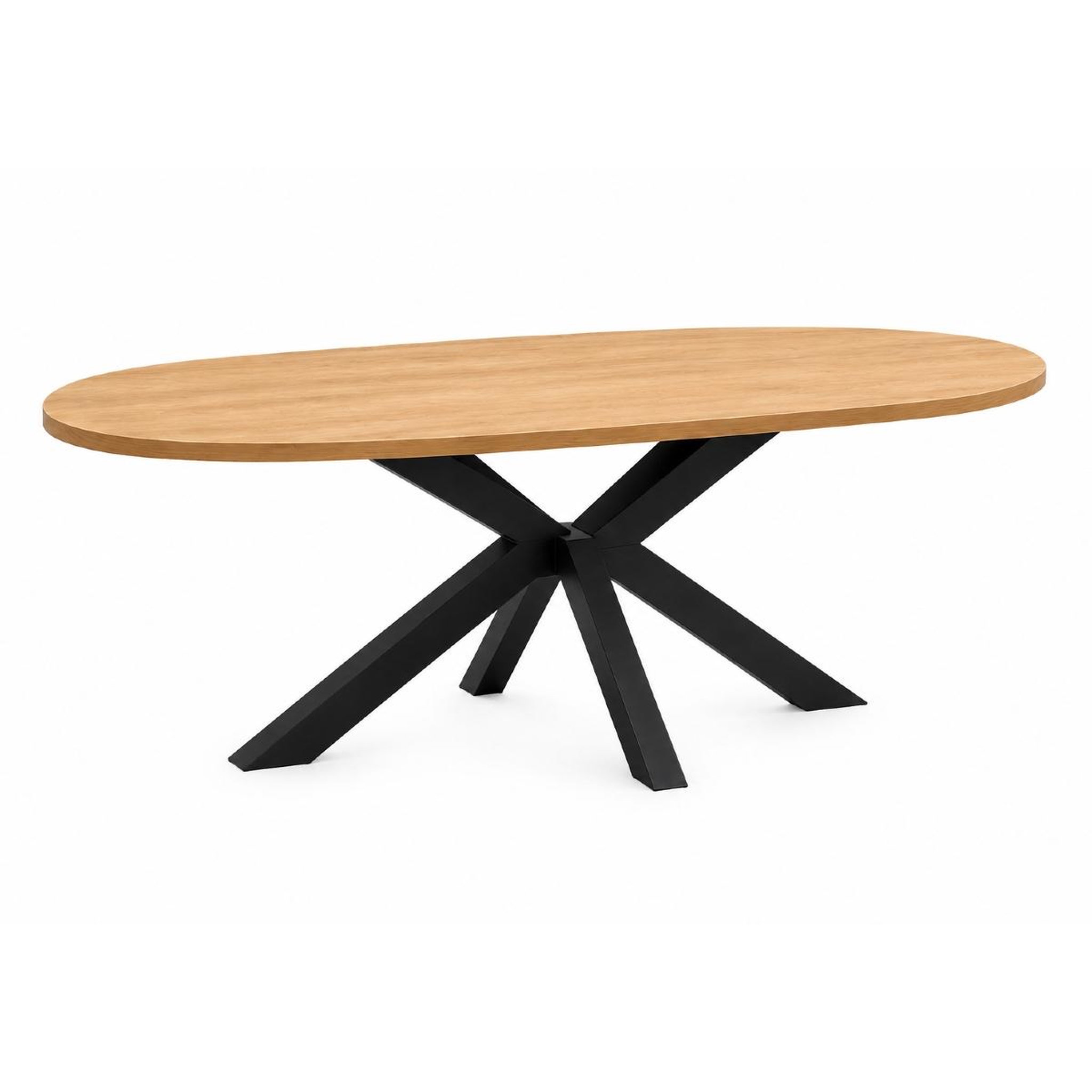 JLC KREATION Table à manger ovale en bois avec pied central 190cm teodora