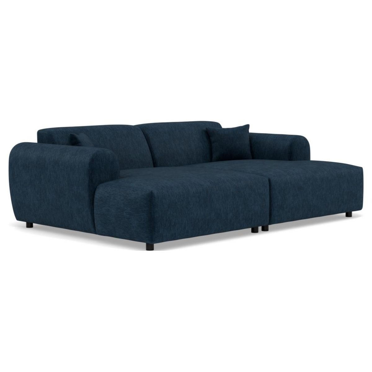 LISA DESIGN Aumance - canapé droit 4 places avec double méridienne assise profonde en velours texturé