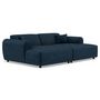 Voir la diapositive 2 : LISA DESIGN Aumance - canapé droit 4 places avec double méridienne assise profonde en velours texturé