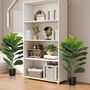 Voir la diapositive 2 : HOMCOM Lot de 2 plantes artificielles intérieures H.80cm figuier lyre 31 grandes feuilles pot inclus