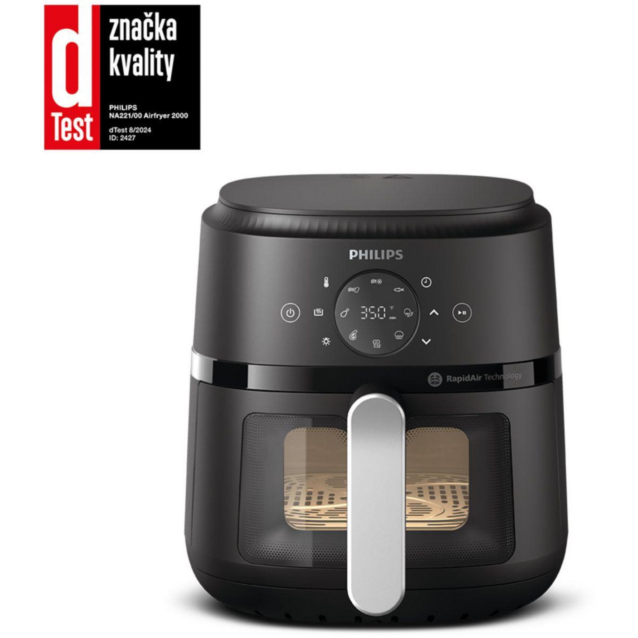 Voir la diapositive 2 : Philips Friteuse sans huile na221/00 friteuse sans huile avec fenêtre de cuisson noir/argent, série 2000 4.2l