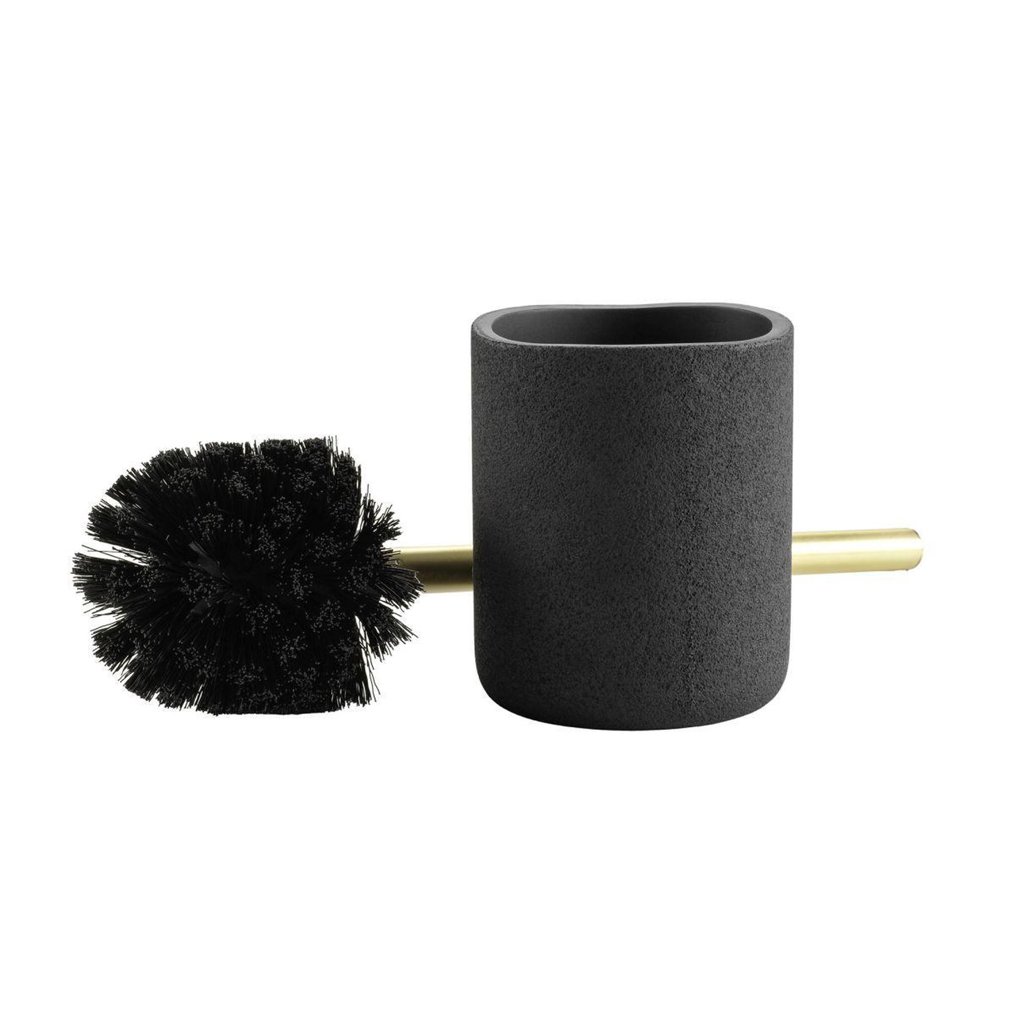 Voir la diapositive 2 : Douceur d'Intérieur Brosse wc en résine  aquamarbre  36cm noir
