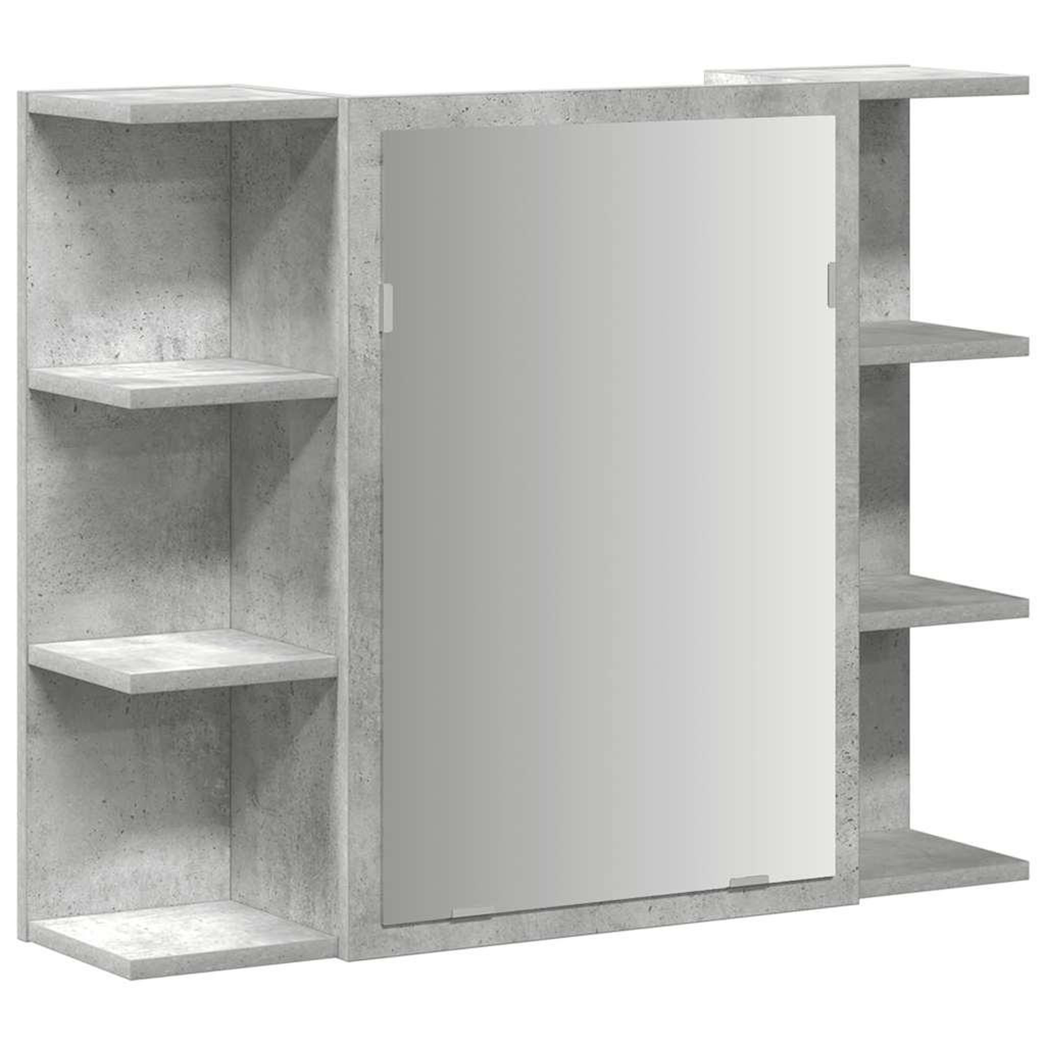 Voir la diapositive 2 : VIDAXL Armoire a miroir de bain Gris beton 80x20,5x64 cm Agglomere