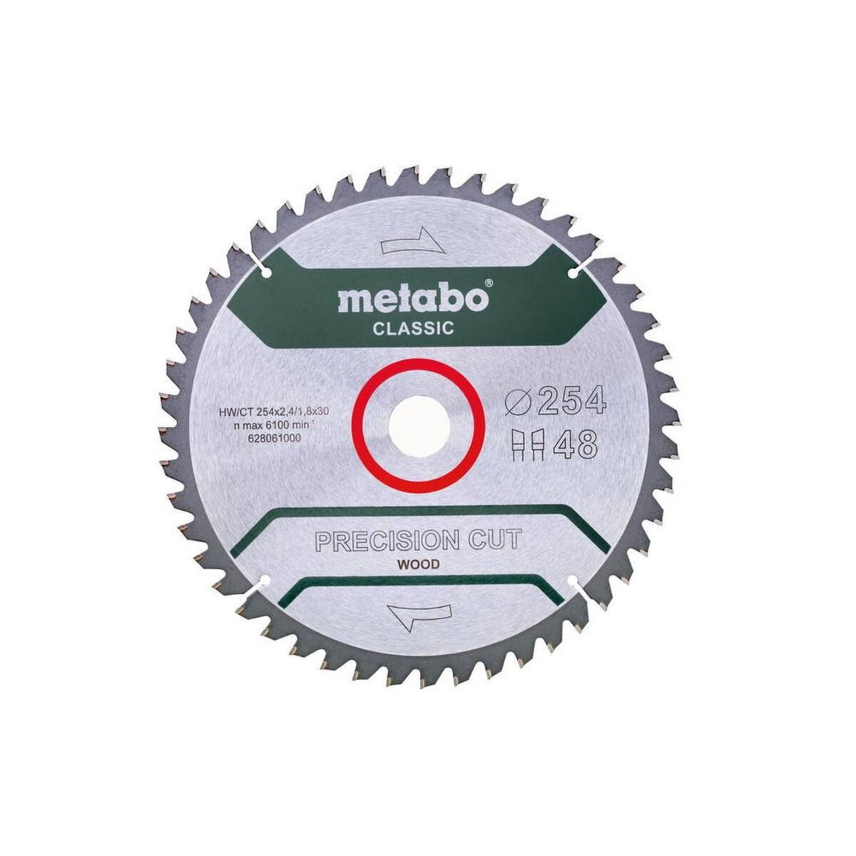 METABO SAS Lame de scie circ. Classic  Precision Cut Wood  HW/CT 254x30, 48 WZ -5°