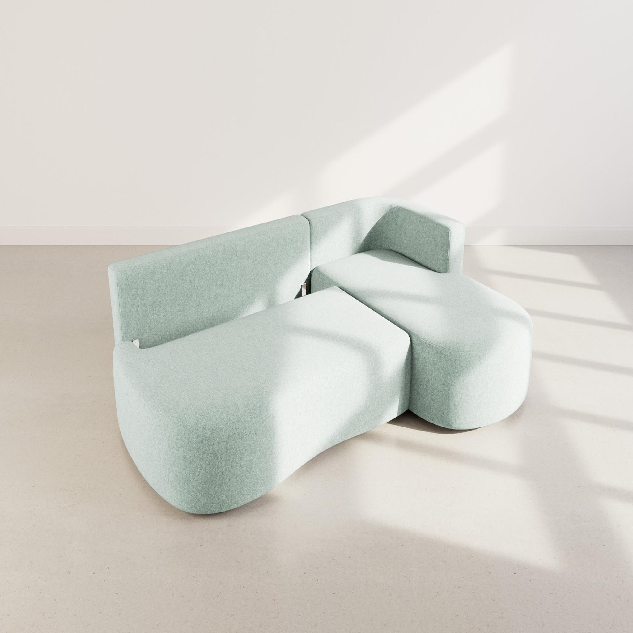 Voir la diapositive 3 : LISA DESIGN Mahina - canapé d'angle droit 4 places convertible avec coffre en tissu texturé