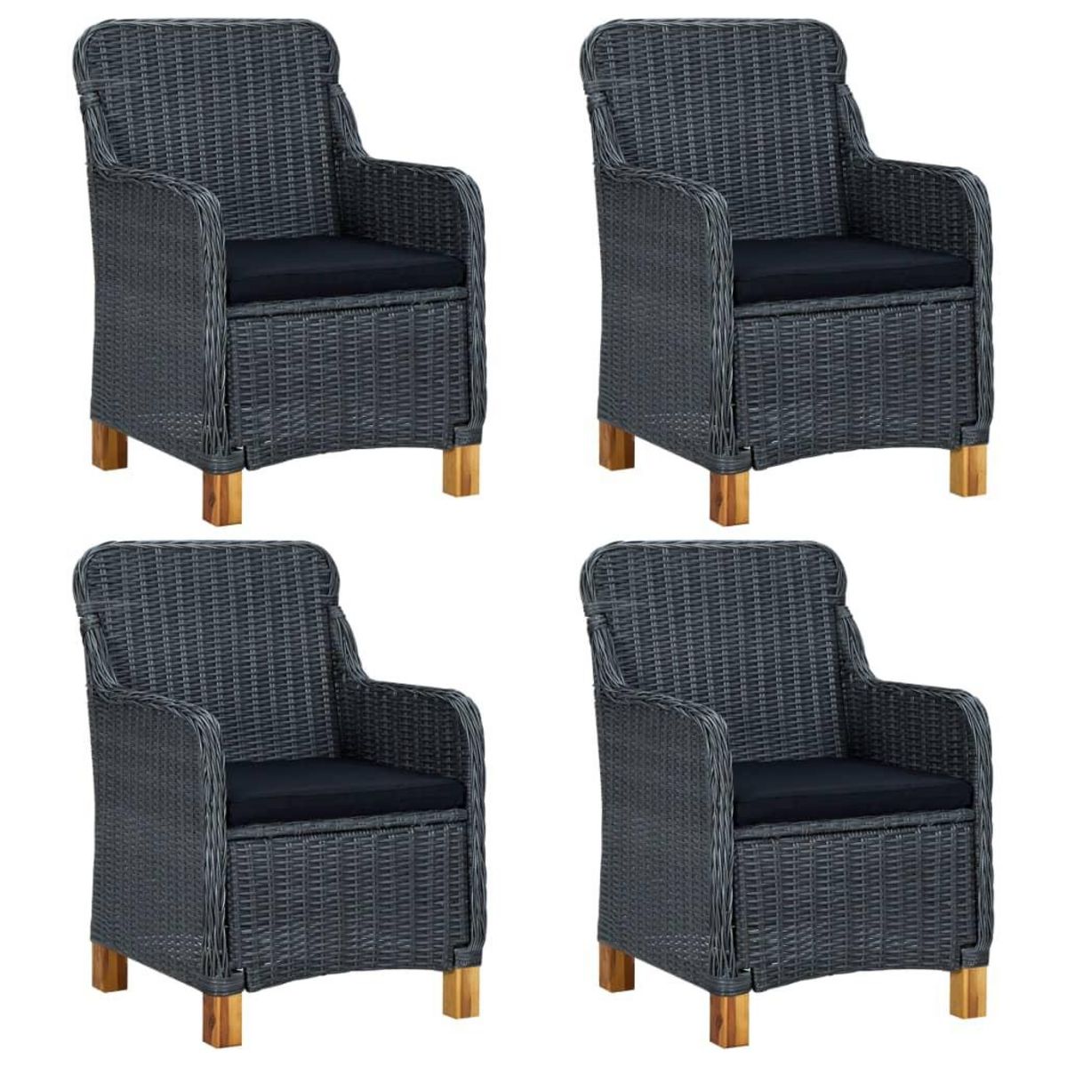 VIDAXL Ensemble a manger de jardin 5 pcs Gris fonce