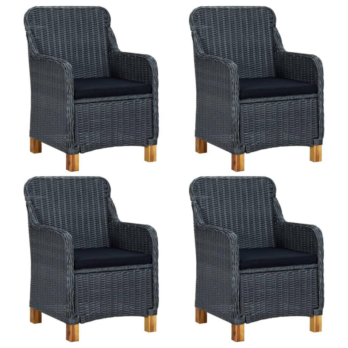 VIDAXL Ensemble a manger de jardin 5 pcs Gris fonce