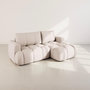 Voir la diapositive 6 : BEST MOBILIER Yulin - canapé d'angle droit 4 places convertible avec coffre en tissu bouclette