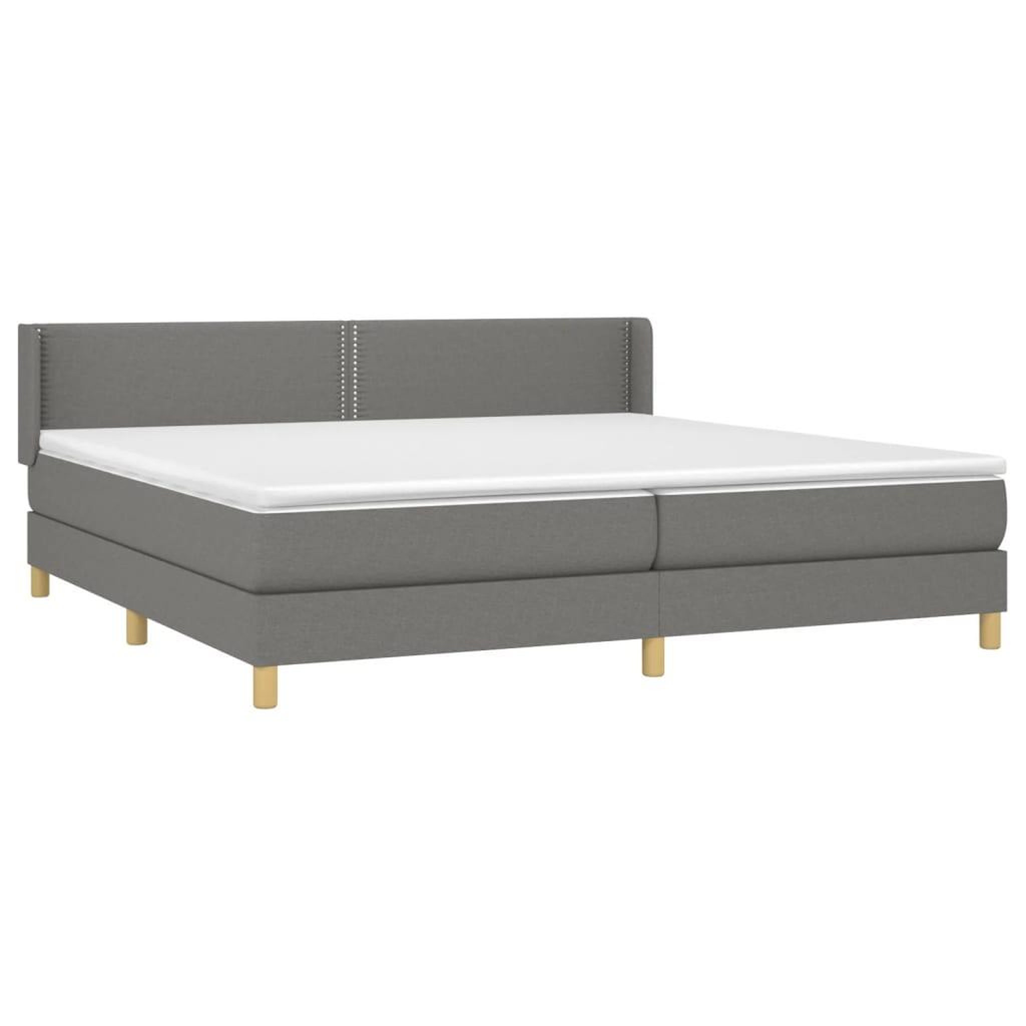 Voir la diapositive 3 : VIDAXL Sommier a lattes de lit avec matelas Gris fonce 200x200cm Tissu