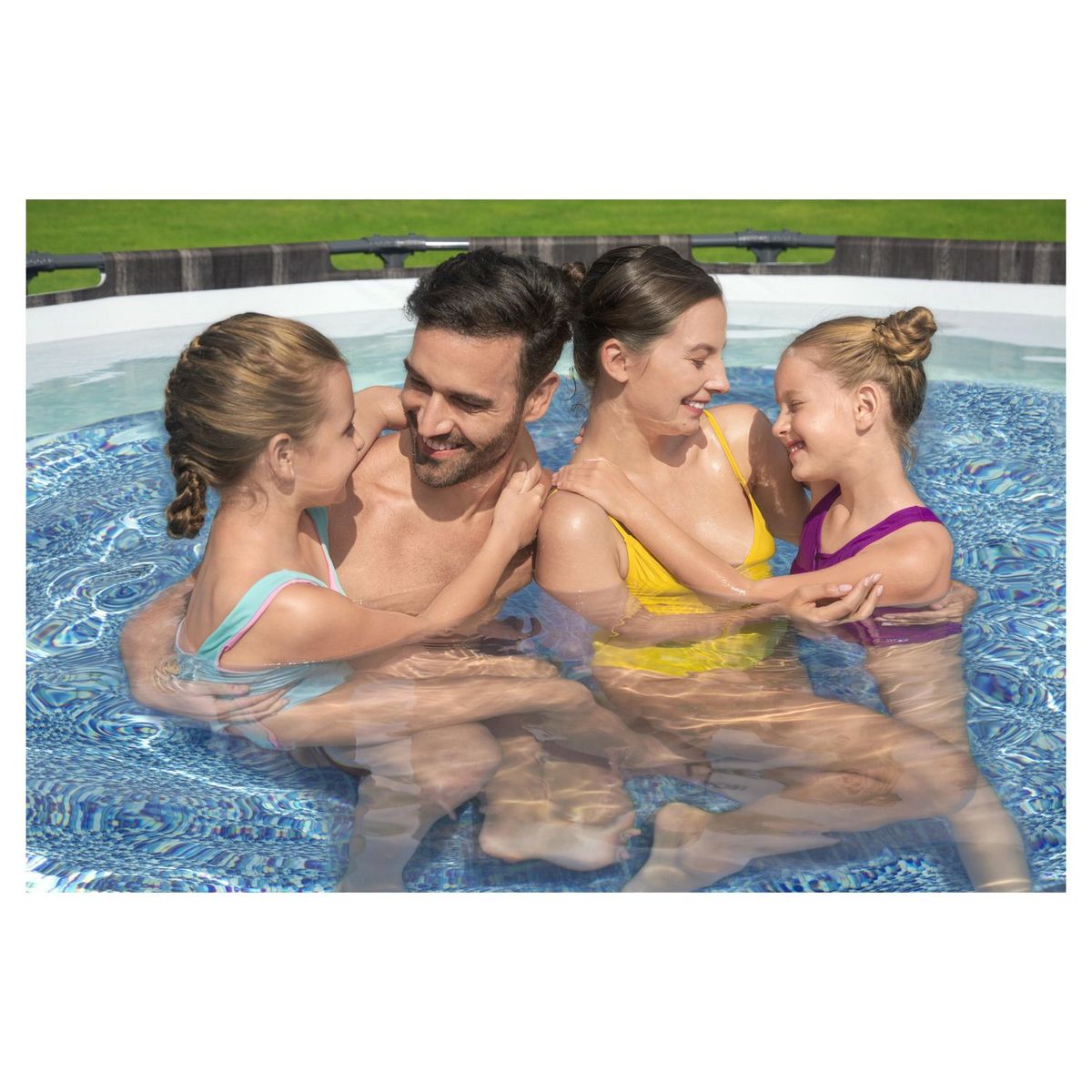 BESTWAY Piscine tubulaire ronde - Décor bois - 366x100cm - STEEL PRO MAX™