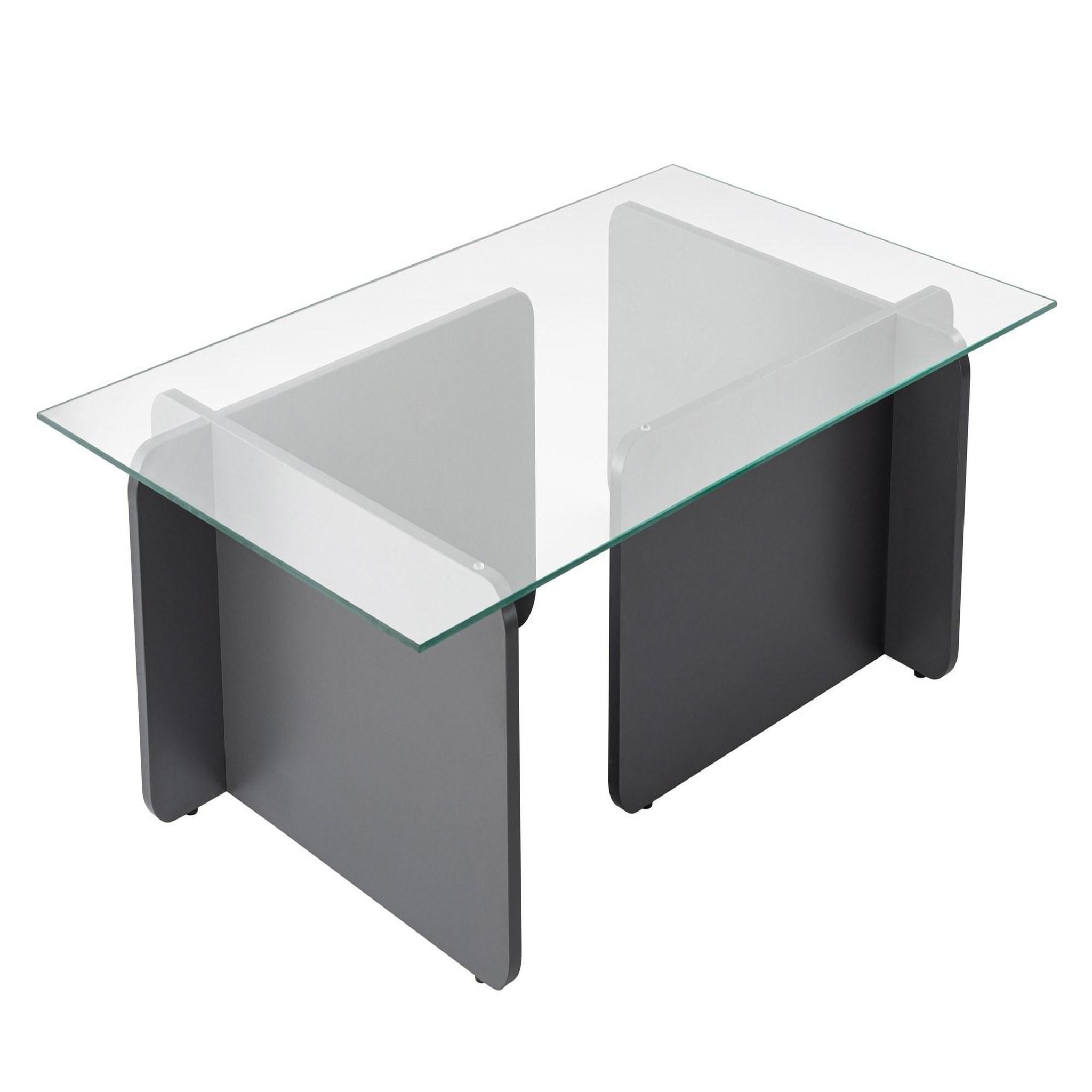 Habitat et Jardin Table basse en verre  flavio  105 x 65 x 30 cm - anthracite