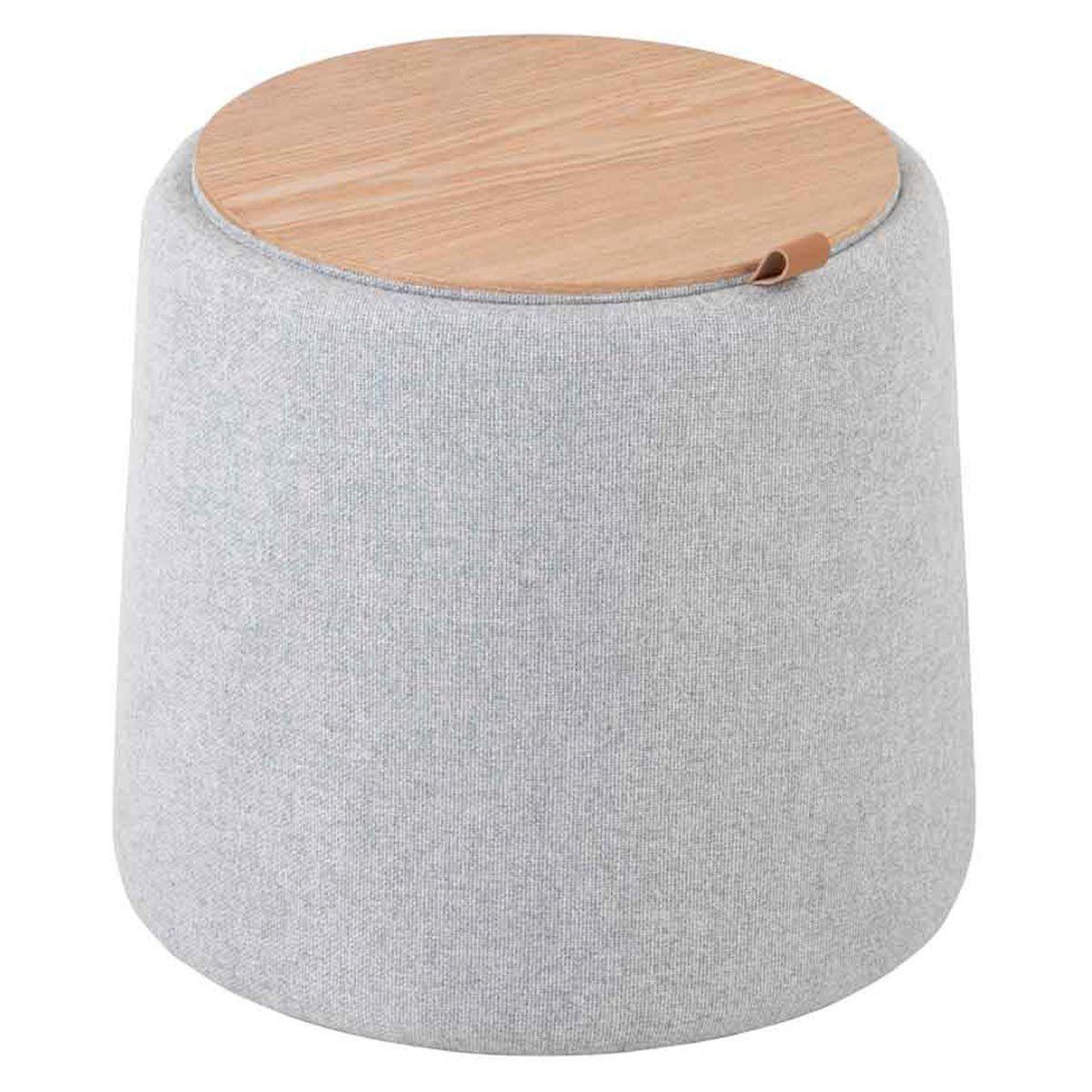 Voir la diapositive 2 : J-LINE Pouf Rond Design  Munica  42cm Gris Clair