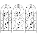 VIDAXL Supports pour plantes grimpantes 3 pcs Noir 40x100 cm Fer
