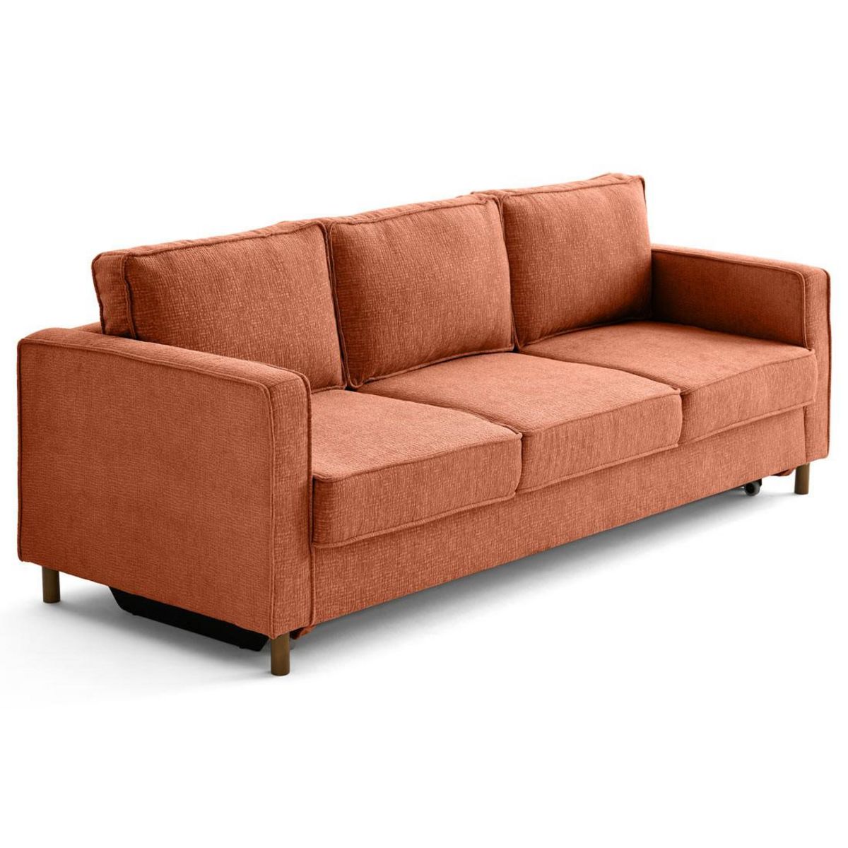 LISA DESIGN Jake - canapé droit 3 places convertible en tissu velours relief