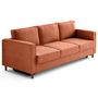 Voir la diapositive 4 : LISA DESIGN Jake - canapé droit 3 places convertible en tissu velours relief