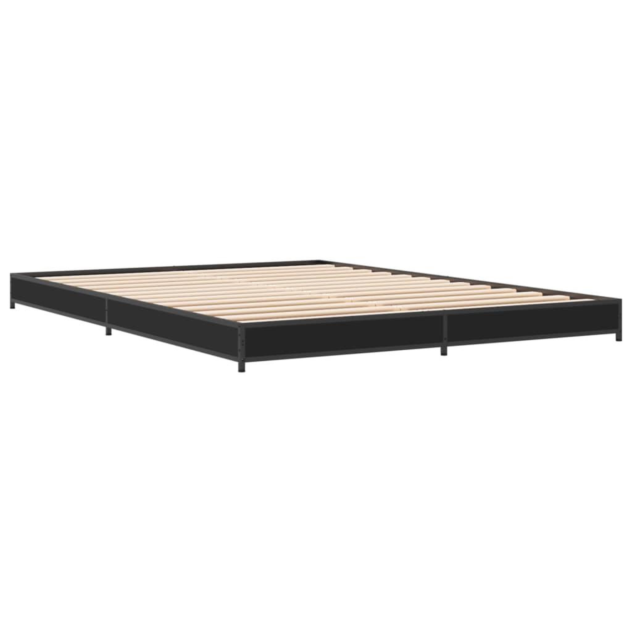 Voir la diapositive 3 : VIDAXL Cadre de lit sans matelas noir 135x190 cm