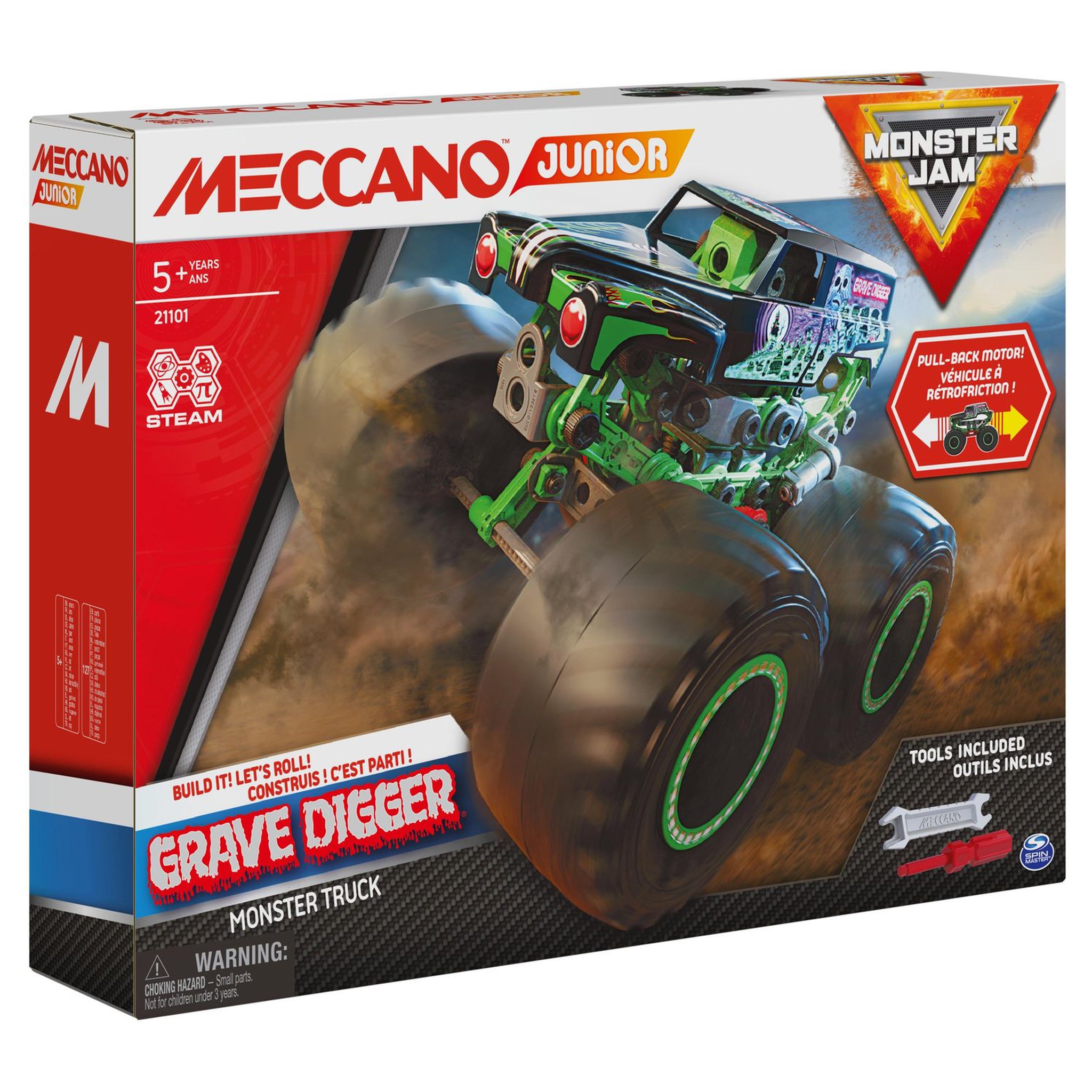 Voir la diapositive 3 : SPIN MASTER Véhicule Monster Truck Grave Digger Meccano junior