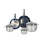 ELO Ensemble de 2 Poêles de cuisson 20 et 24 cm et 3 faitouts 12, 14 et 24 cm Elo Prima Brillant