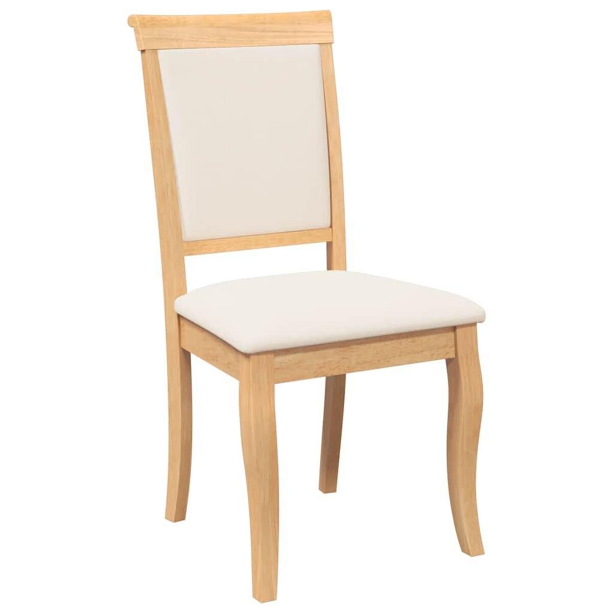 VIDAXL Chaises a manger coussins 2 pcs naturel bois massif caoutchouc