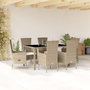 Voir la diapositive 1 : VIDAXL Ensemble a manger de jardin et coussins 7 pcs beige poly rotin