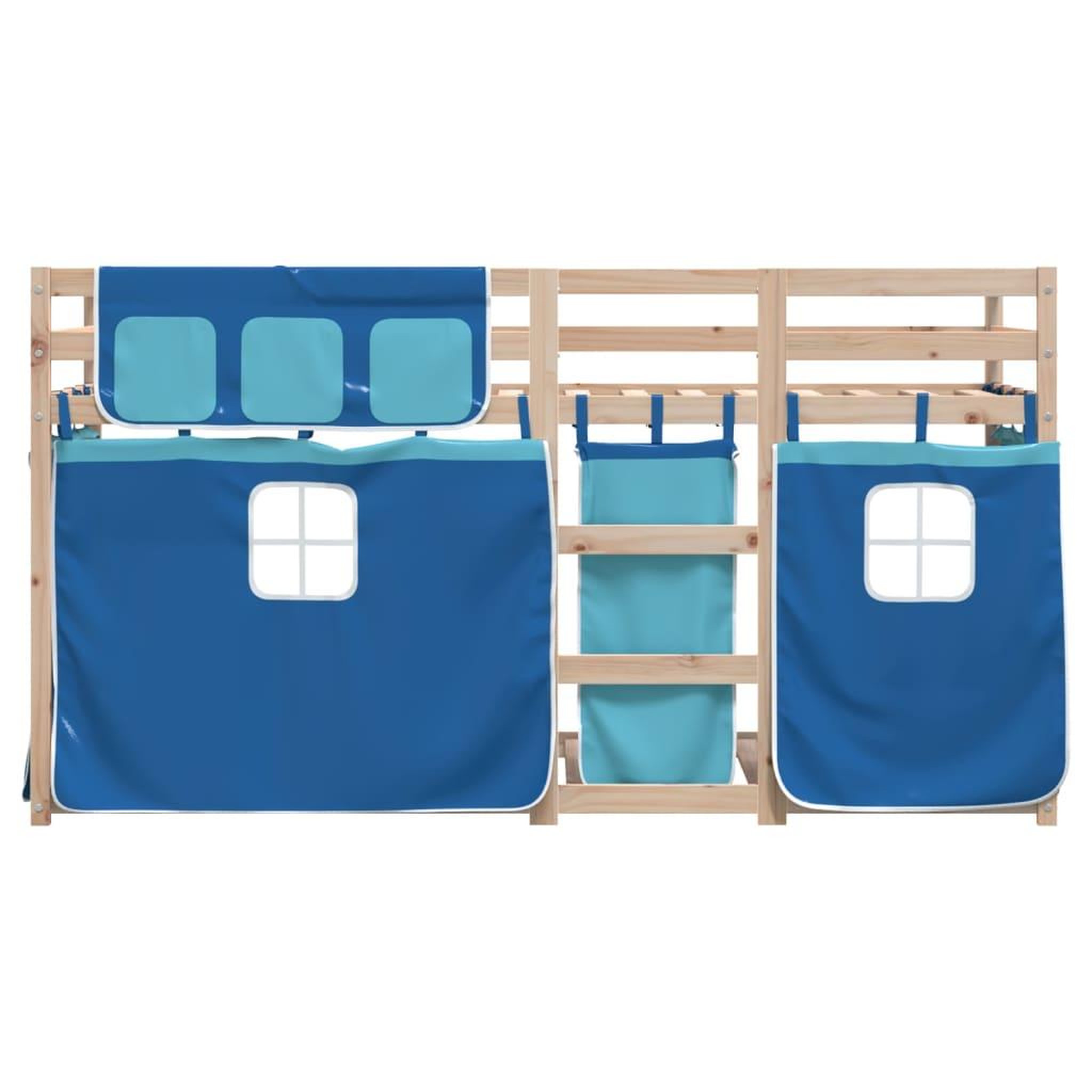 Voir la diapositive 5 : VIDAXL Lit superpose sans matelas bleu 80x200 cm bois de pin massif