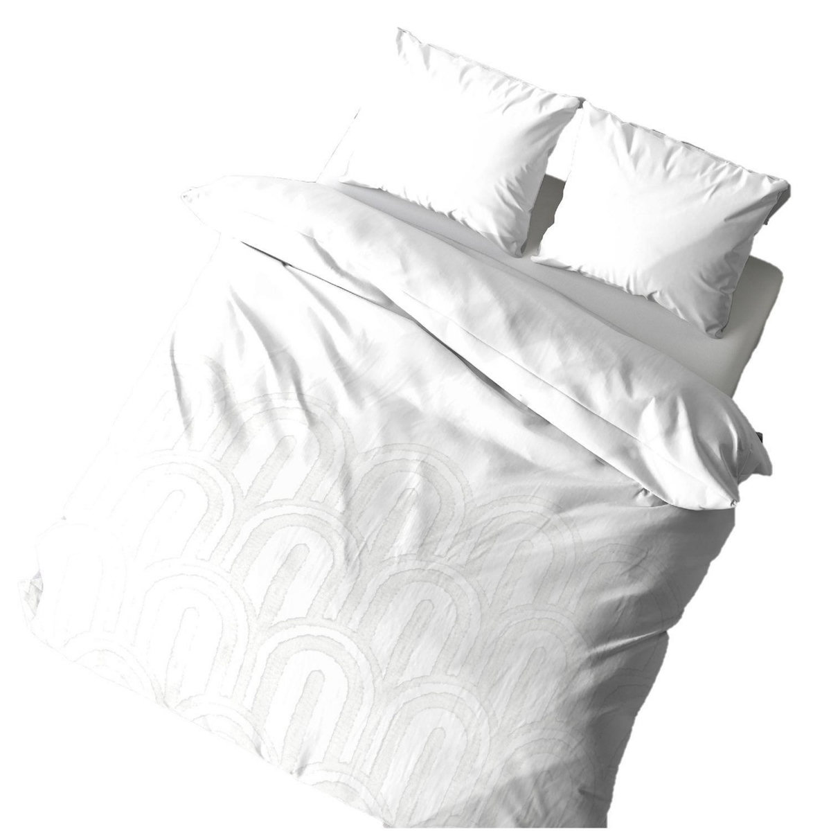 COTE DECO Parure de lit finition tufté - 100% coton lavé 52 fils/cm² - 220 x 240 cm