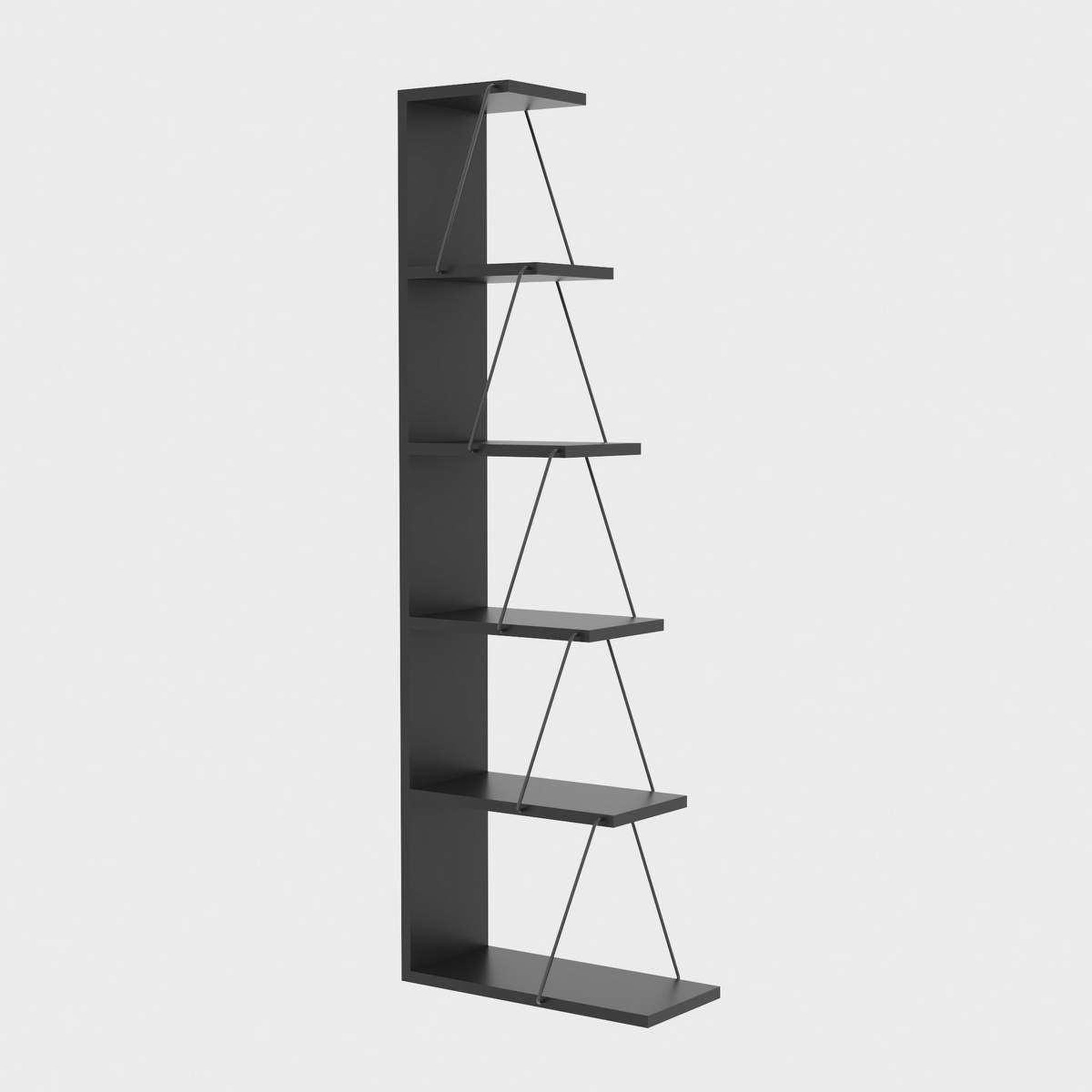 Voir la diapositive 4 : Habitat et Jardin Bibliothèque en bois  melinos  - 50 x 22 x 150 cm - gris anthracite