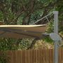 Voir la diapositive 5 : OUTSUNNY Parasol déporté carré pivotant 360° manivelle dim. 2,97L x 2,97l x 2,64H m alu. polyester beige