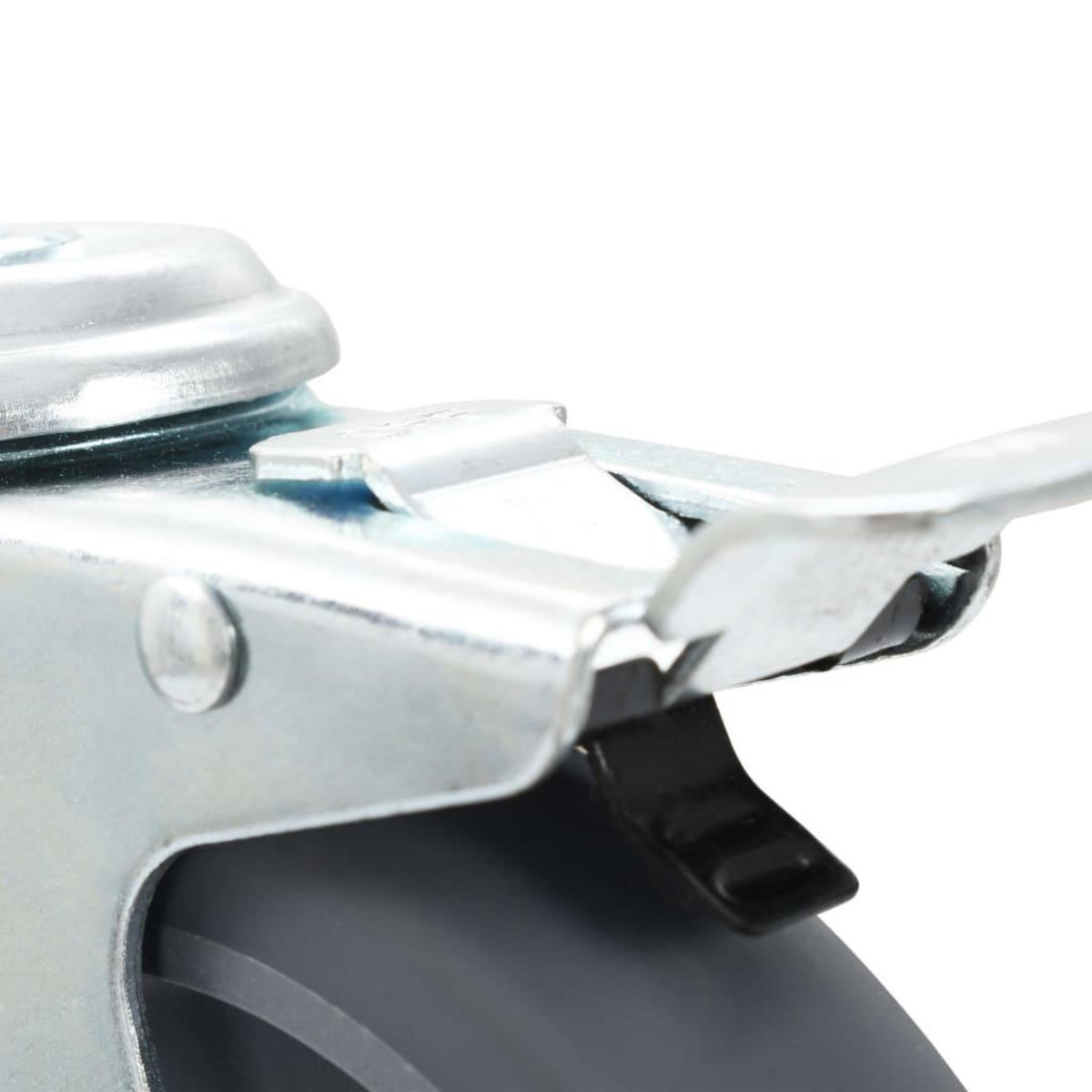 VIDAXL 4pcs Roulettes pivotantes a trou de boulon a double frein 125mm