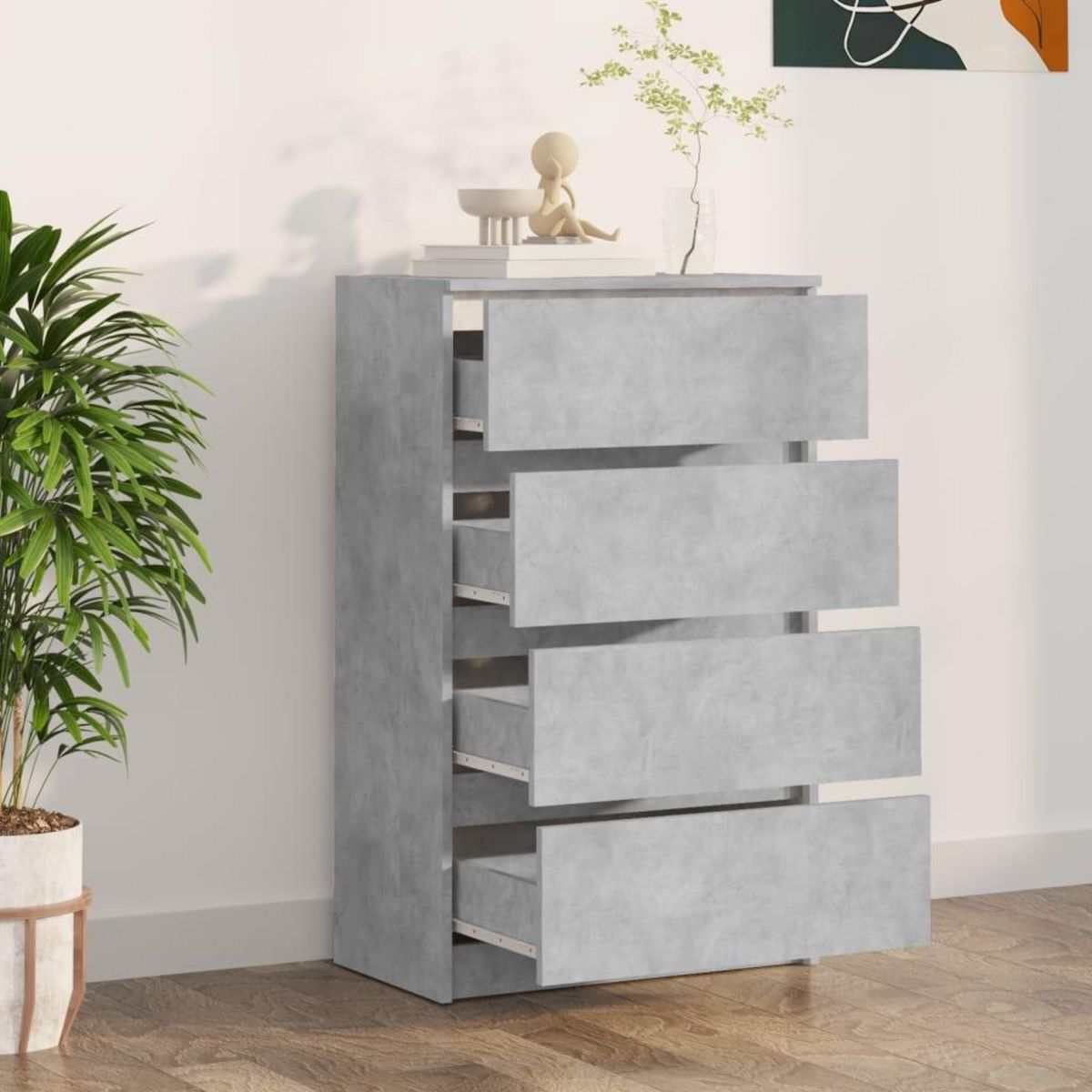 VIDAXL Buffet Gris beton 60x35x98,5 cm Bois d'ingenierie