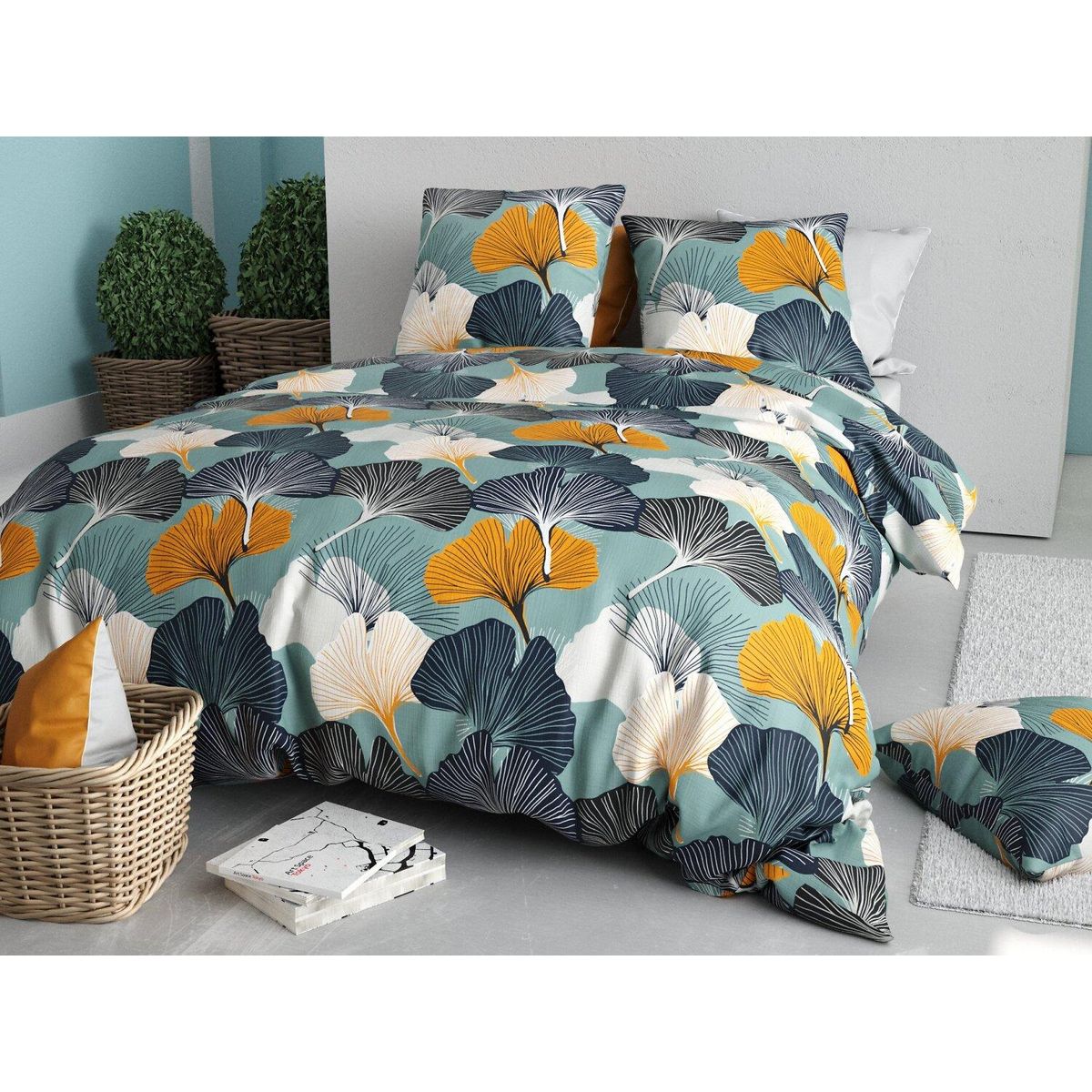 ATELIER DU COTON Parure de couette gink 100% coton 57fils