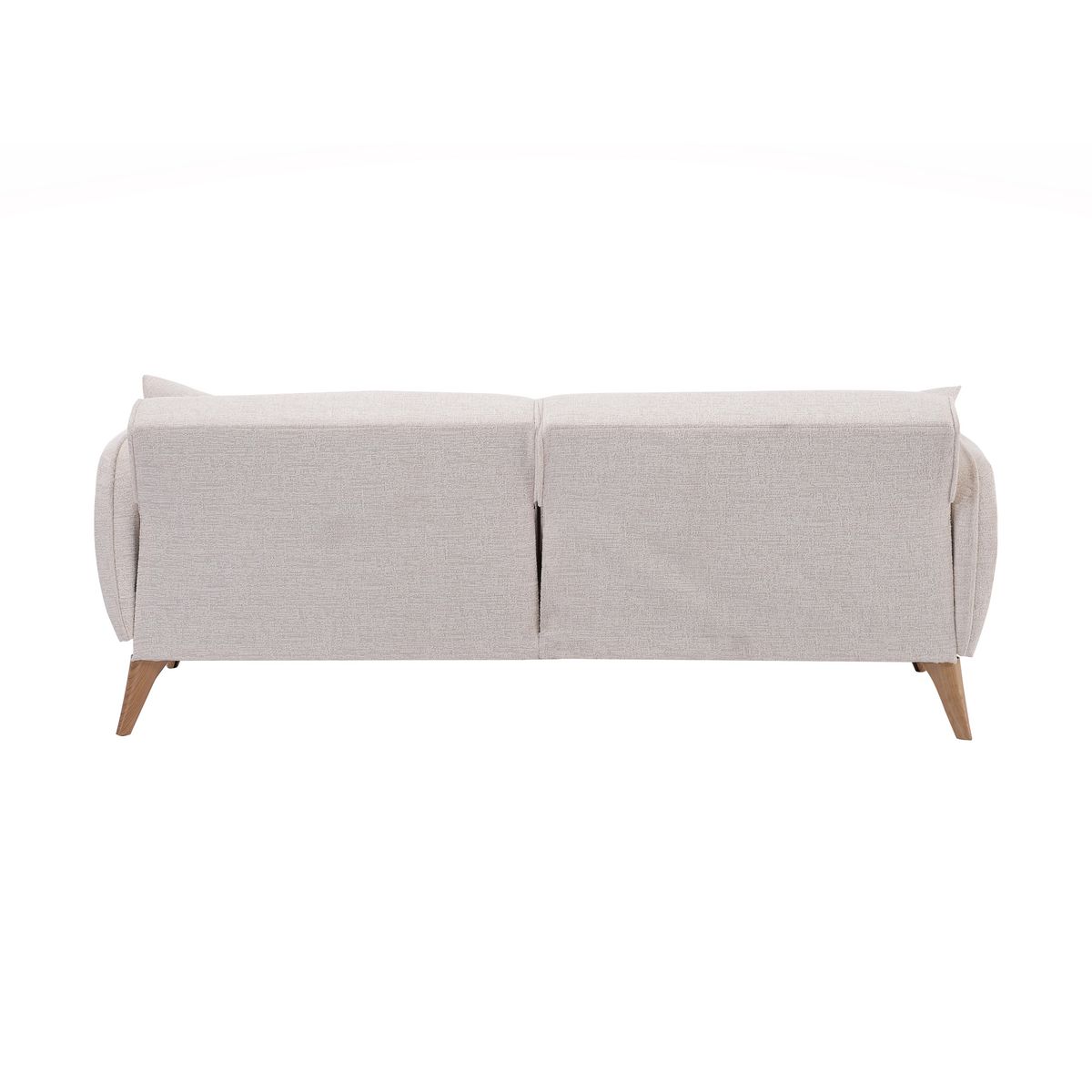 Canapé droit convertible 3 places tissu pieds bois clair BONJO