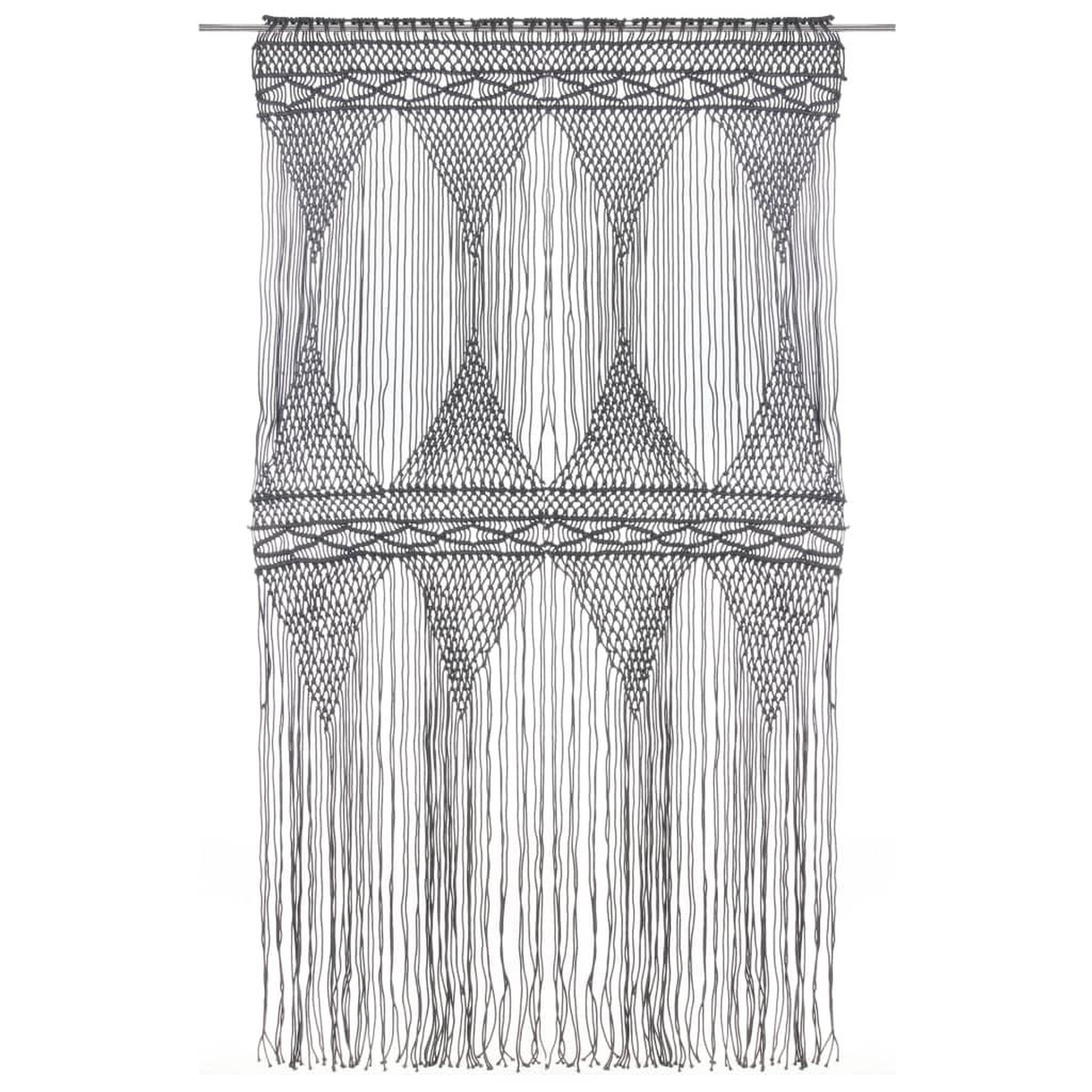 Voir la diapositive 2 : VIDAXL Rideau en macrame Anthracite 140x240 cm Coton