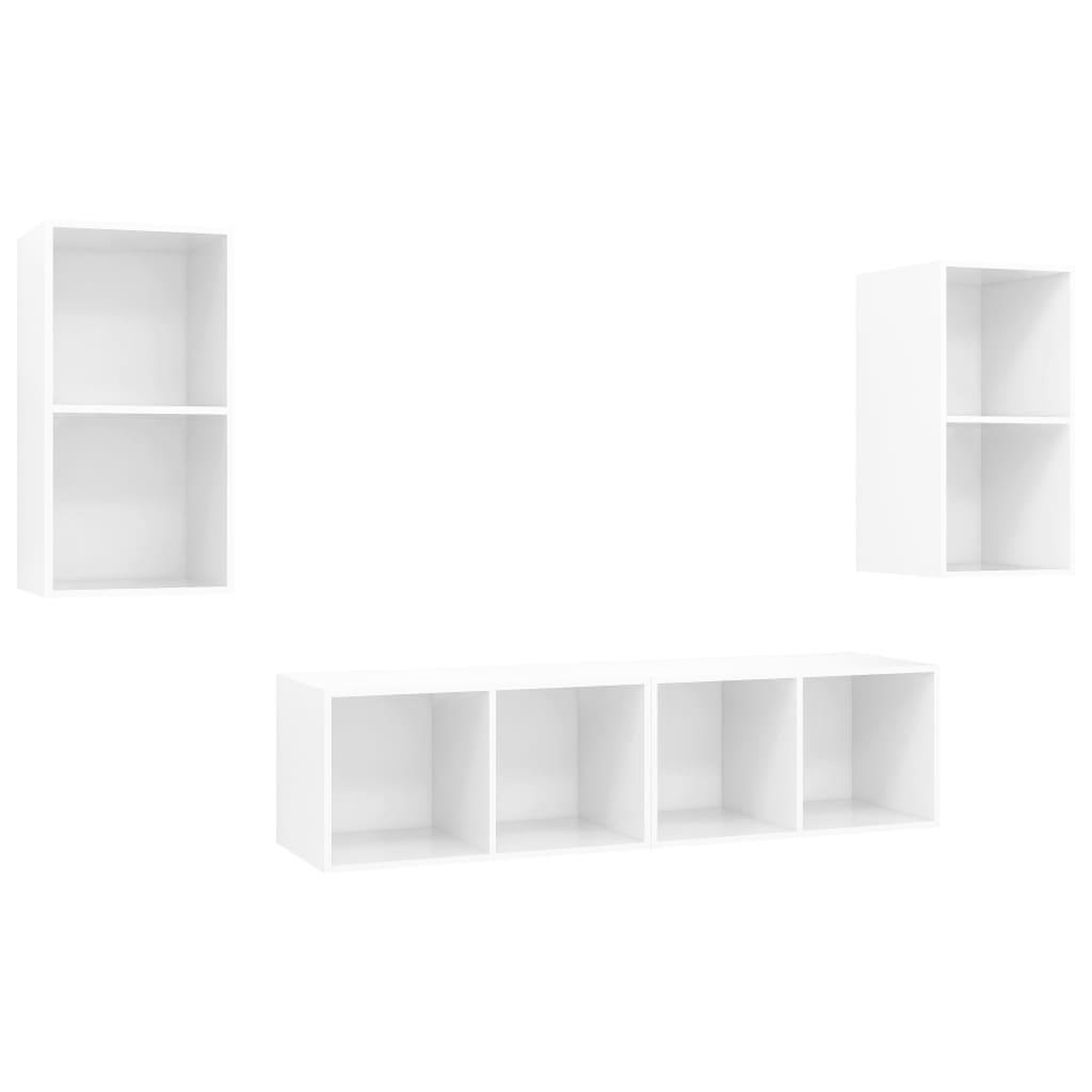Voir la diapositive 2 : VIDAXL Meubles TV muraux 4 pcs Blanc brillant Bois d'ingenierie
