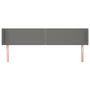 Voir la diapositive 3 : VIDAXL Tete de lit avec oreilles Gris fonce 163x16x78/88 cm Tissu