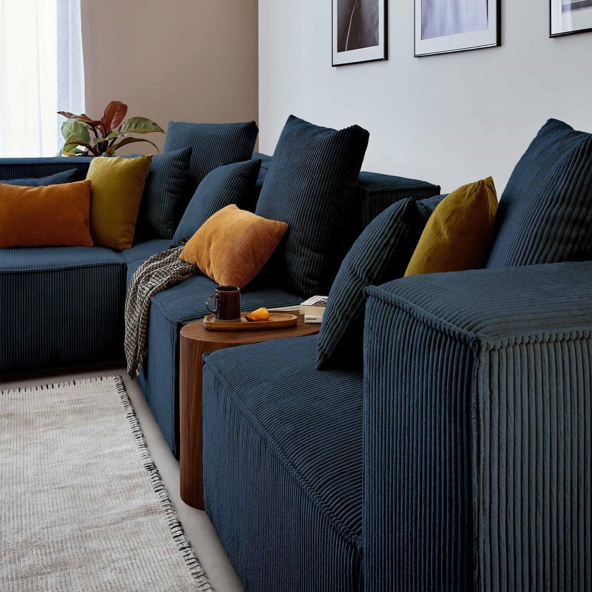 LISA DESIGN Colombine - canapé modulable d'angle gauche - 6 places - en velours côtelé