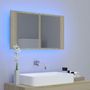 Voir la diapositive 3 : VIDAXL Armoire a miroir a LED de bain Chene sonoma 80x12x45 Acrylique