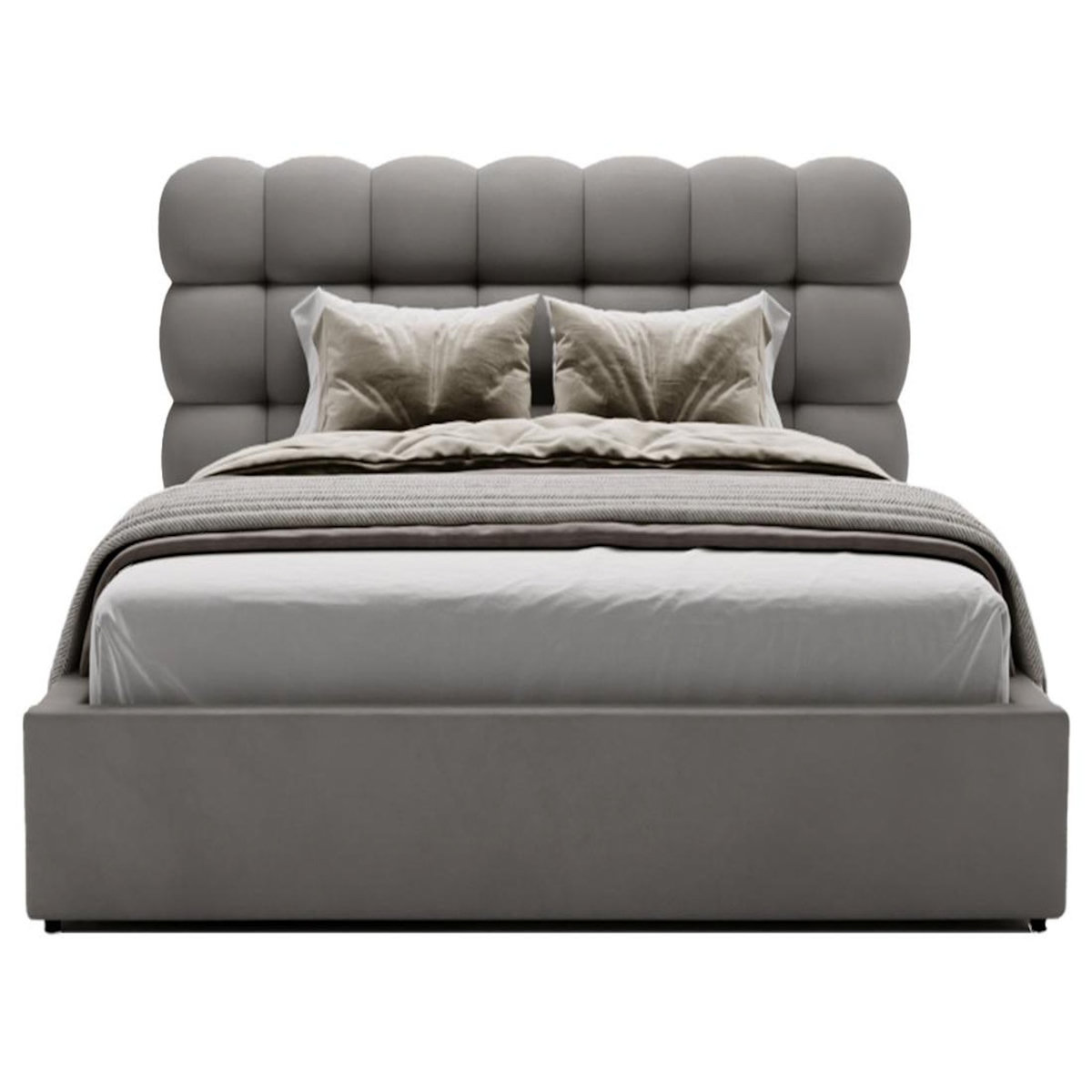 BEST MOBILIER Lotus - lit coffre - 140x200 cm - sommier inclus - en velours