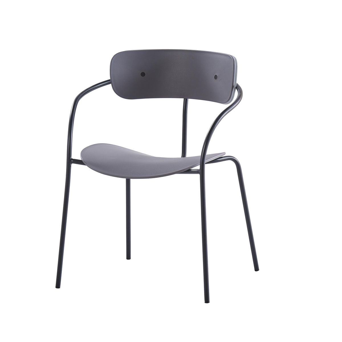 CONCEPT USINE Lot de 2 chaises design gris foncé ALEXIA