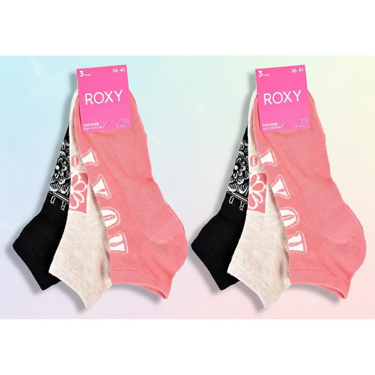 ROXY ROXY Lot Chaussettes Courtes Sneaker– Pack de 6 Paires